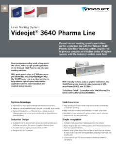 Thông số kỹ thuật về Máy khắc laser Videojet 3640 cho dây chuyền dược phẩm